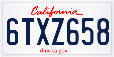 CA license plate 6TXZ658