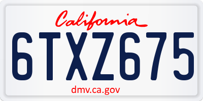 CA license plate 6TXZ675
