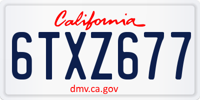 CA license plate 6TXZ677