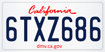 CA license plate 6TXZ686