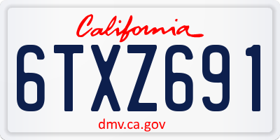 CA license plate 6TXZ691