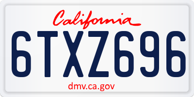 CA license plate 6TXZ696