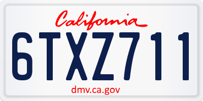 CA license plate 6TXZ711