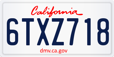 CA license plate 6TXZ718