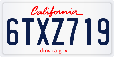 CA license plate 6TXZ719