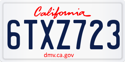 CA license plate 6TXZ723