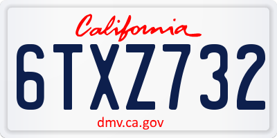 CA license plate 6TXZ732