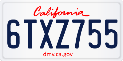 CA license plate 6TXZ755