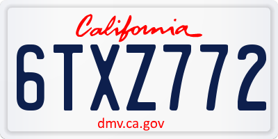 CA license plate 6TXZ772