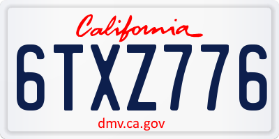 CA license plate 6TXZ776