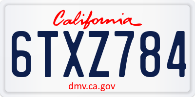 CA license plate 6TXZ784
