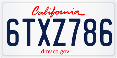 CA license plate 6TXZ786