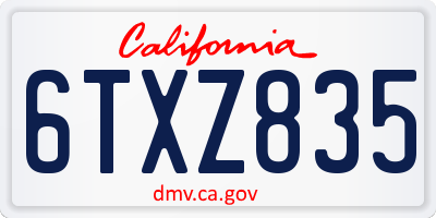 CA license plate 6TXZ835