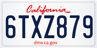 CA license plate 6TXZ879