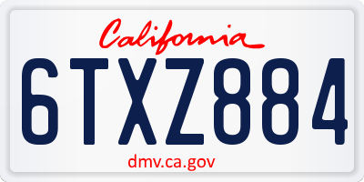CA license plate 6TXZ884