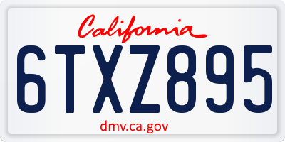 CA license plate 6TXZ895