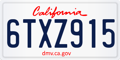 CA license plate 6TXZ915