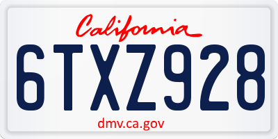 CA license plate 6TXZ928