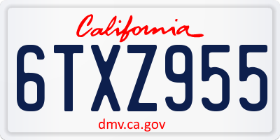 CA license plate 6TXZ955