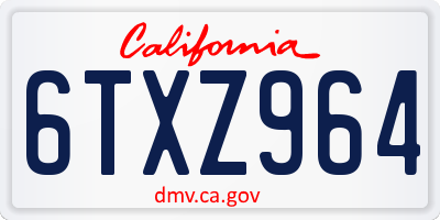 CA license plate 6TXZ964