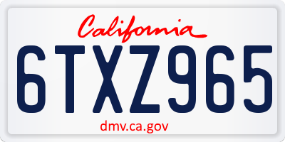 CA license plate 6TXZ965