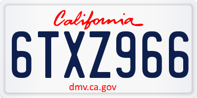 CA license plate 6TXZ966