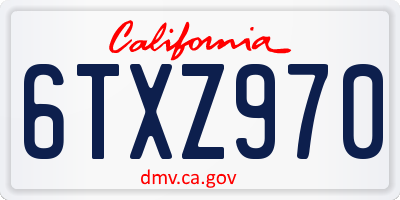 CA license plate 6TXZ970