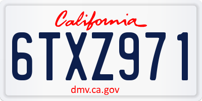 CA license plate 6TXZ971