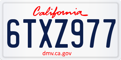 CA license plate 6TXZ977