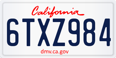 CA license plate 6TXZ984