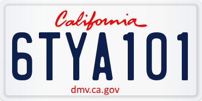 CA license plate 6TYA101