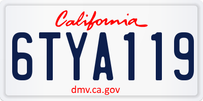 CA license plate 6TYA119