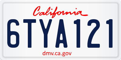CA license plate 6TYA121