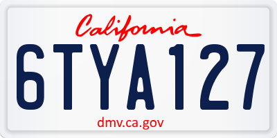 CA license plate 6TYA127