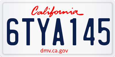 CA license plate 6TYA145