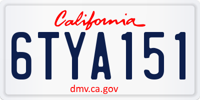 CA license plate 6TYA151