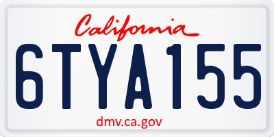 CA license plate 6TYA155
