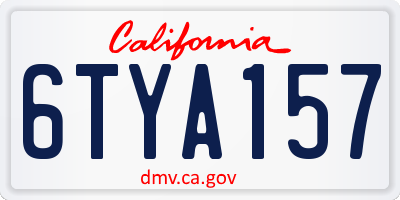 CA license plate 6TYA157
