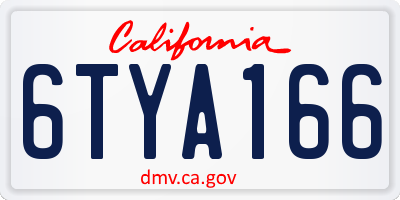 CA license plate 6TYA166