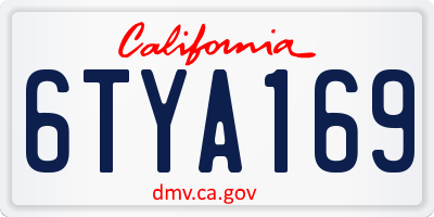CA license plate 6TYA169