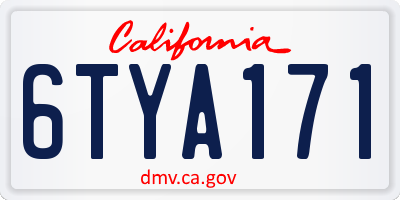 CA license plate 6TYA171