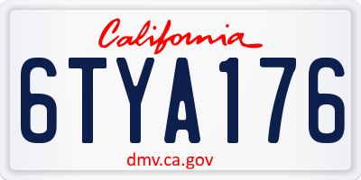 CA license plate 6TYA176