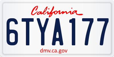 CA license plate 6TYA177