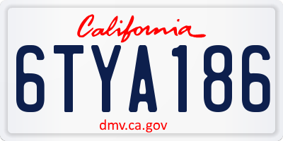 CA license plate 6TYA186