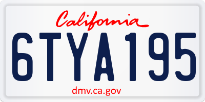 CA license plate 6TYA195