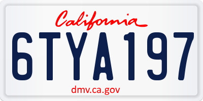 CA license plate 6TYA197
