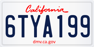 CA license plate 6TYA199