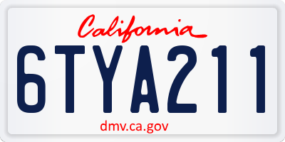CA license plate 6TYA211