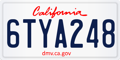 CA license plate 6TYA248