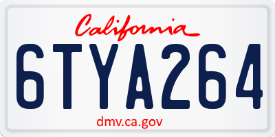 CA license plate 6TYA264